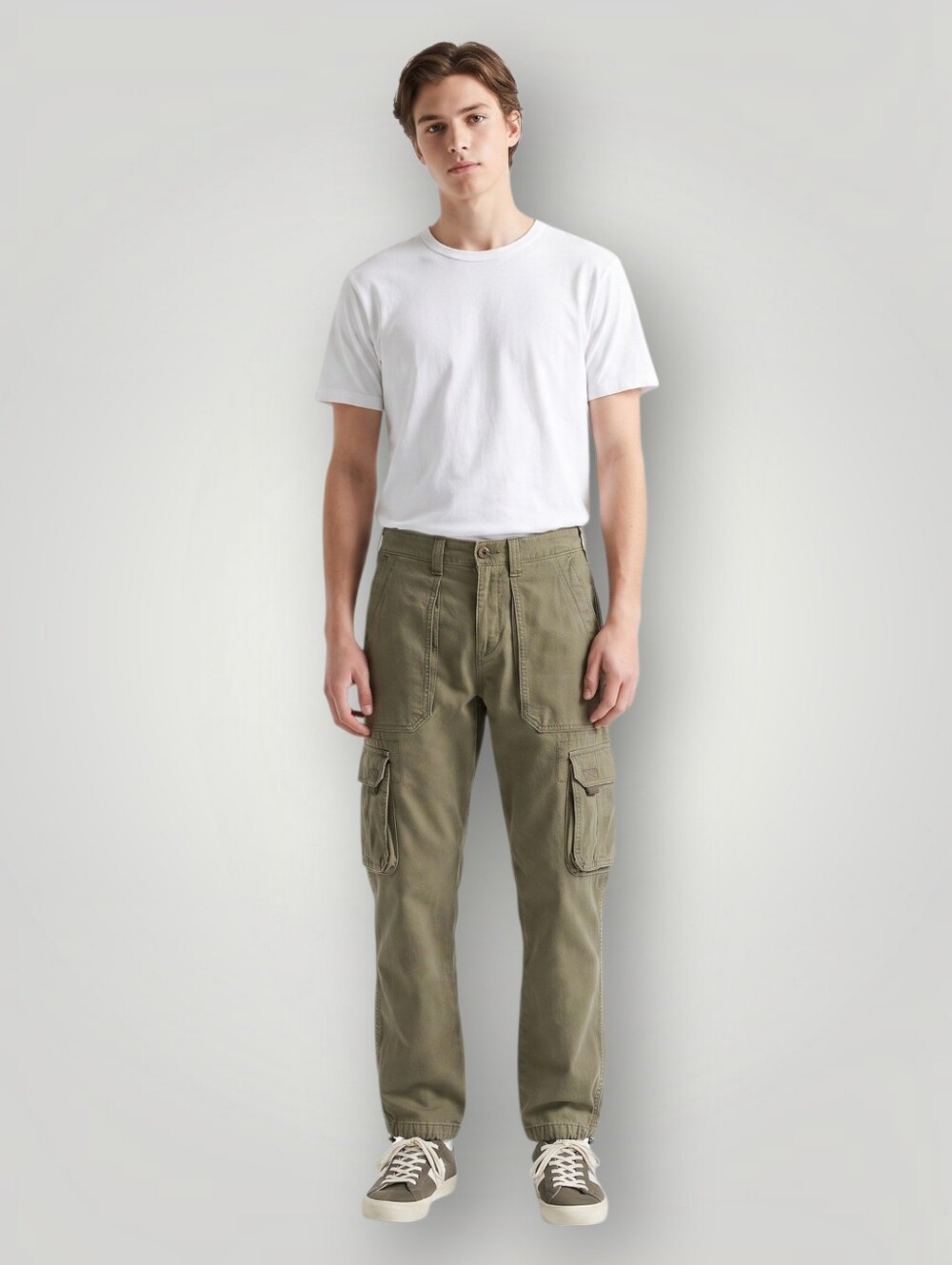 Abercrombie & Fitch Men's 28x30 Olive Utility Cargo Pants Loose Fit Ankle Cinch